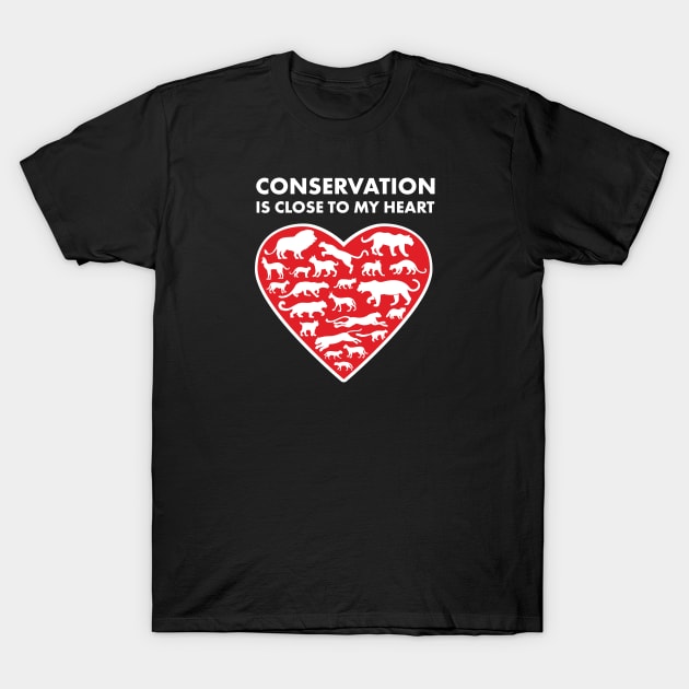 Felines Conservation Heart T-Shirt by Peppermint Narwhal